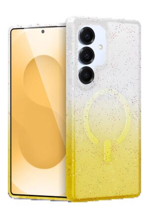 Samsung Galaxy S25 Plus Pummel Shiny Magsafe Kapak - Gold-(5796)