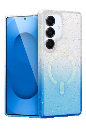 Samsung Galaxy S25 Plus Pummel Shiny Magsafe Kapak - Mavi-(5796)