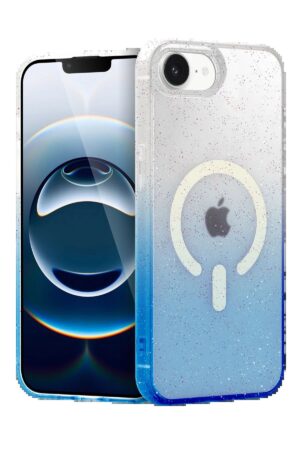 Apple iPhone 16E Pummel Shiny Magsafe Kapak - Mavi-(5796)