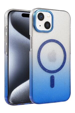Apple iPhone 14 Glossy Magsafe Kapak - Mavi-(5796)
