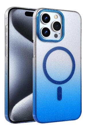 Apple iPhone 14 Pro Max Glossy Magsafe Kapak - Mavi-(5796)