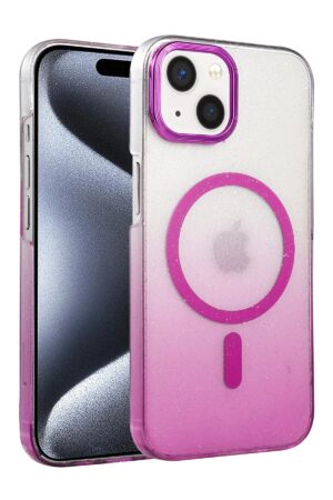 Apple iPhone 15 Plus Glossy Magsafe Kapak - Mor-(5796)