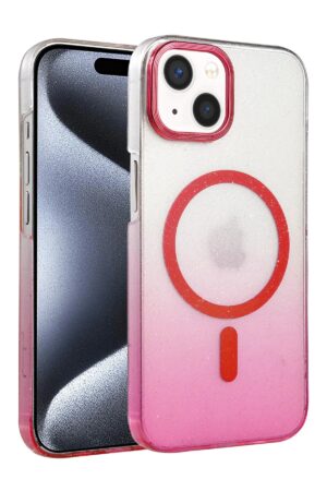 Apple iPhone 15 Plus Glossy Magsafe Kapak - Pembe-(5796)