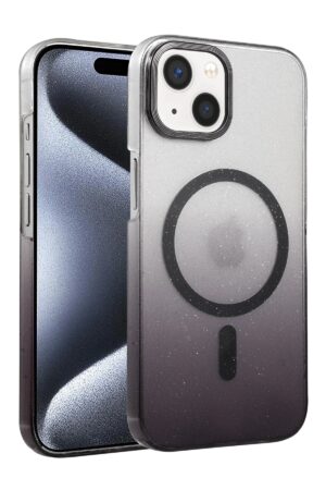 Apple iPhone 15 Plus Glossy Magsafe Kapak - Siyah-(5796)