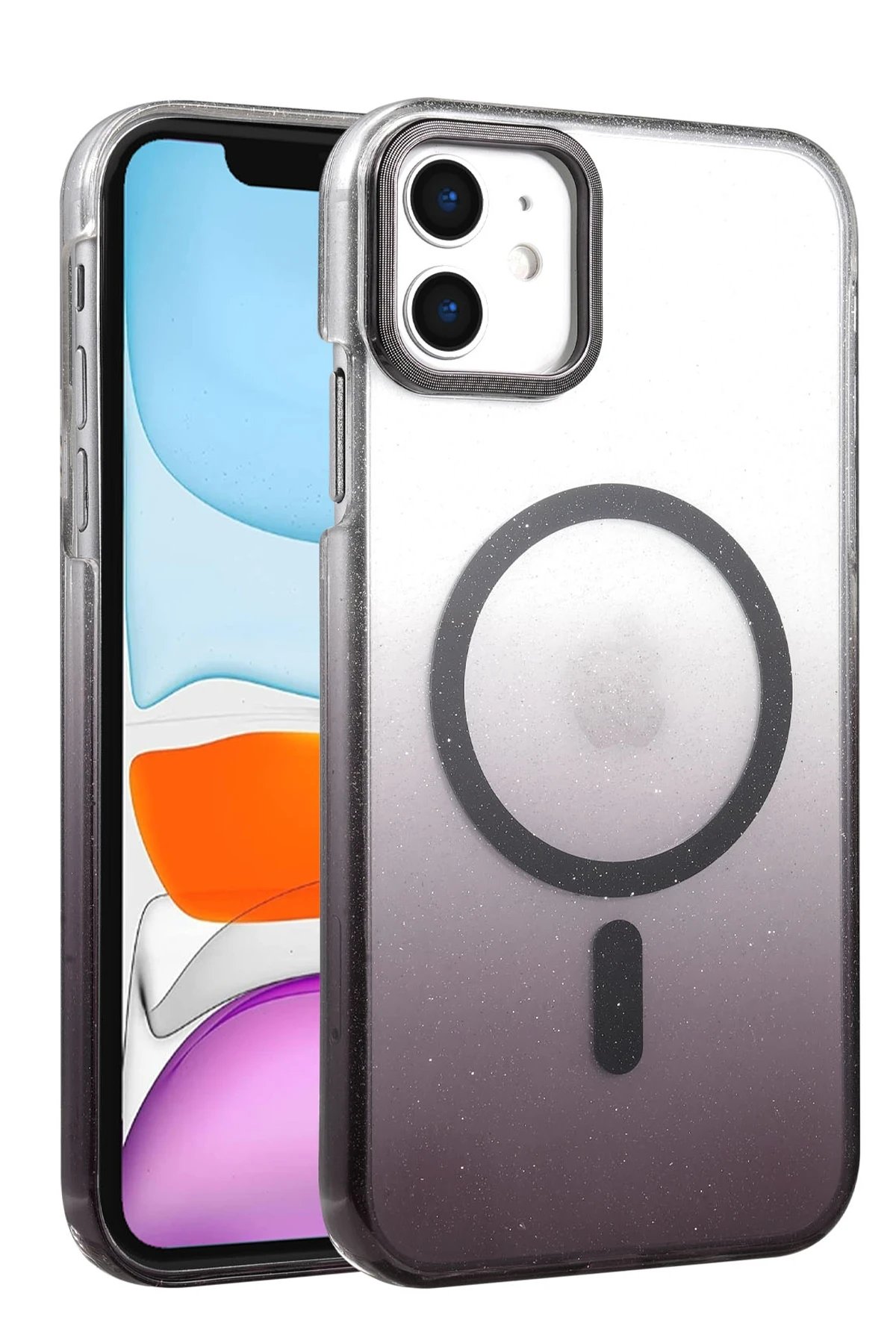 Apple iPhone 11 Glossy Magsafe Kapak - Siyah-(5796)
