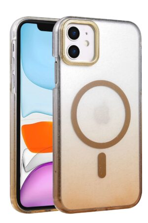 Apple iPhone 12 Glossy Magsafe Kapak - Çöl Titanyum-(5796)