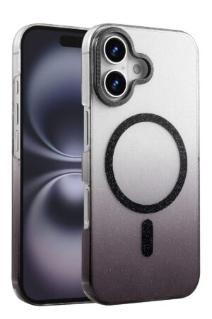 Apple iPhone 16 Glossy Magsafe Kapak - Siyah-(5796)