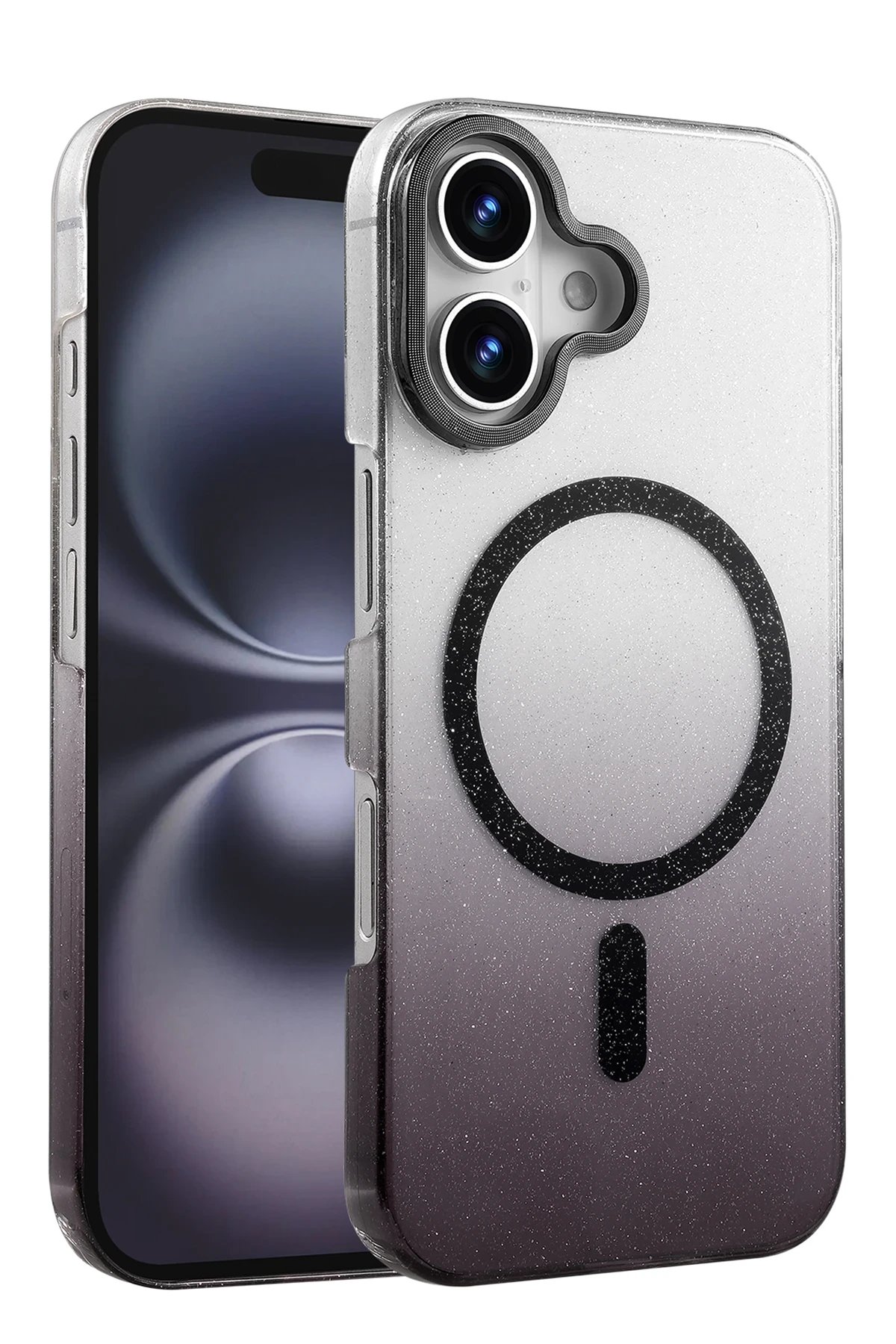 Apple iPhone 16 Glossy Magsafe Kapak - Siyah-(5796)