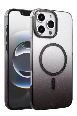 Apple iPhone 16 Pro Max Glossy Magsafe Kapak - Siyah-(5796)