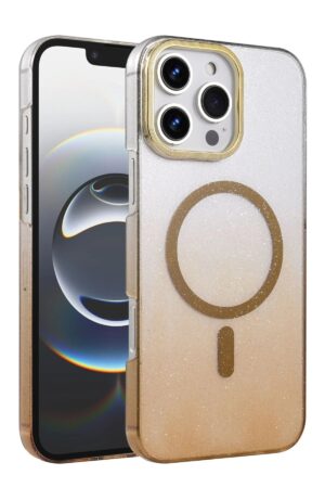 Apple iPhone 16 Pro Max Glossy Magsafe Kapak - Çöl Titanyum-(5796)