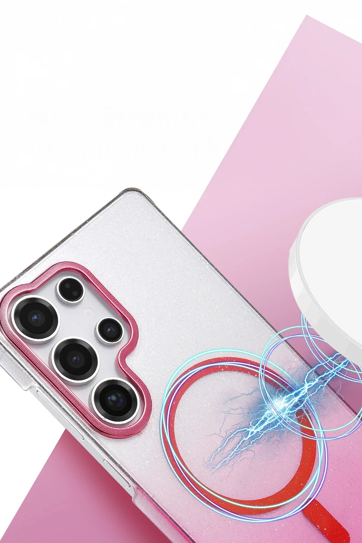 Samsung Galaxy S24 Ultra Glossy Magsafe Kapak - Pembe-(5796) - Görsel 2