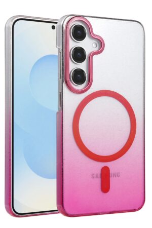 Samsung Galaxy S25 Glossy Magsafe Kapak - Pembe-(5796)