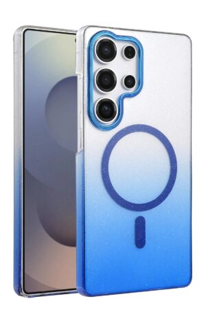 Samsung Galaxy S25 Ultra Glossy Magsafe Kapak - Mavi-(5796)