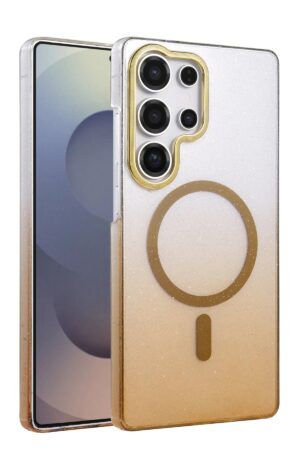 Samsung Galaxy S25 Ultra Glossy Magsafe Kapak - Çöl Titanyum-(5796)