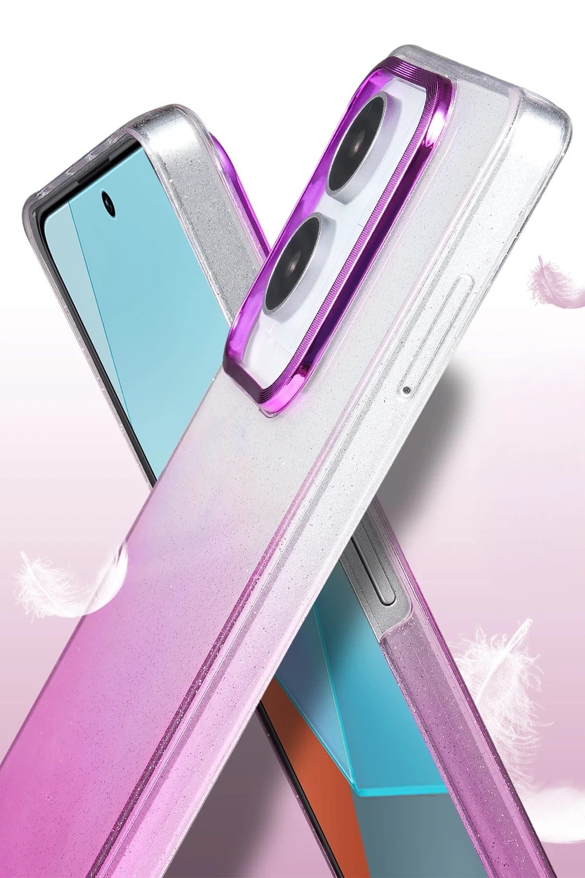 Xiaomi Redmi Note 13 Pro 4G Glossy Kapak - Pembe-(5796) - Görsel 3