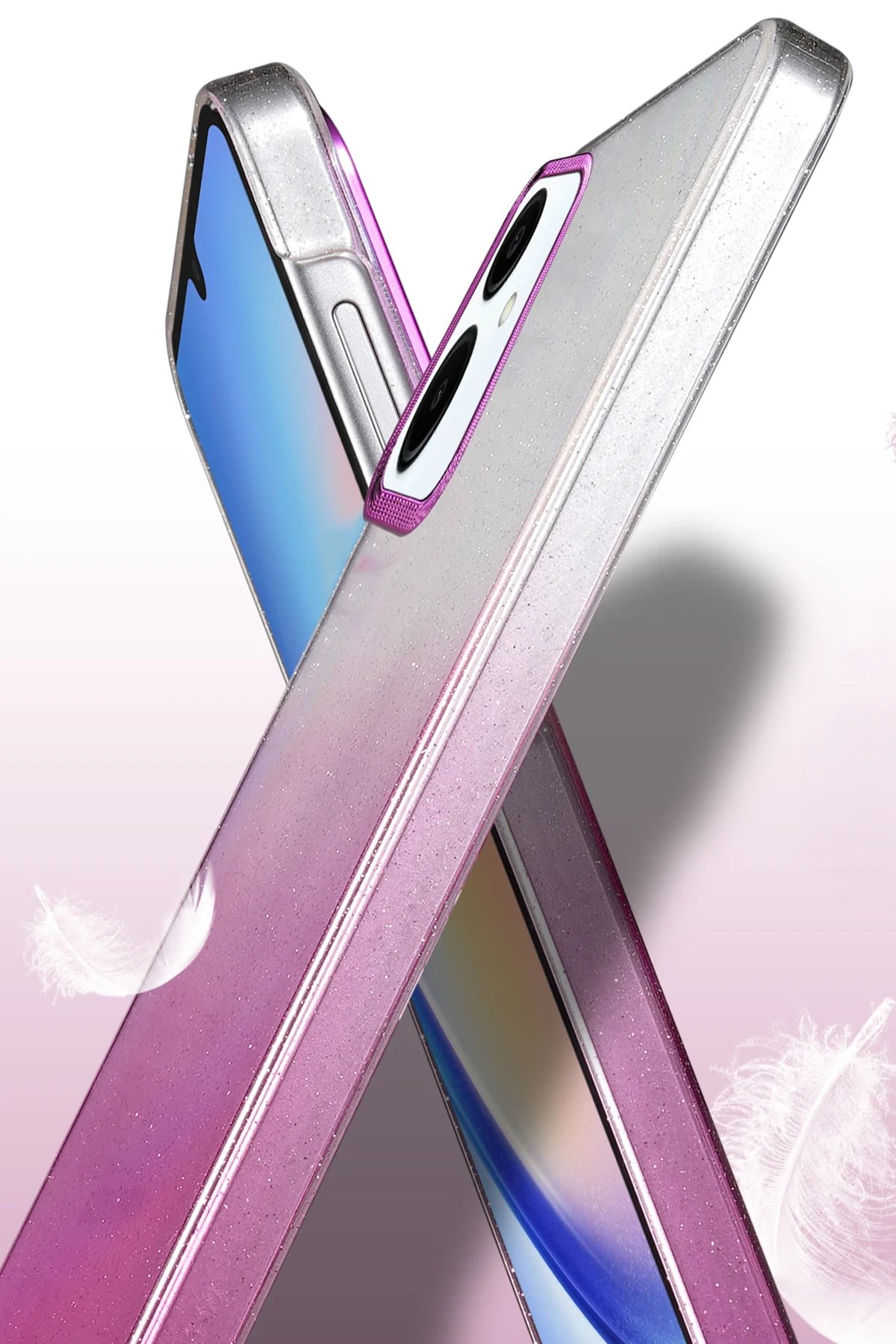 Samsung Galaxy A06 Glossy Kapak - Pembe-(5796) - Görsel 3