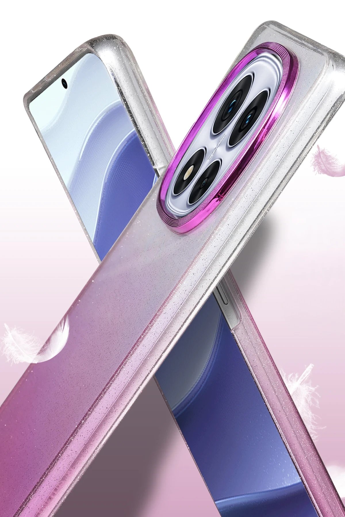 Xiaomi Redmi Note 14 Pro Plus Glossy Kapak - Pembe-(5796) - Görsel 2