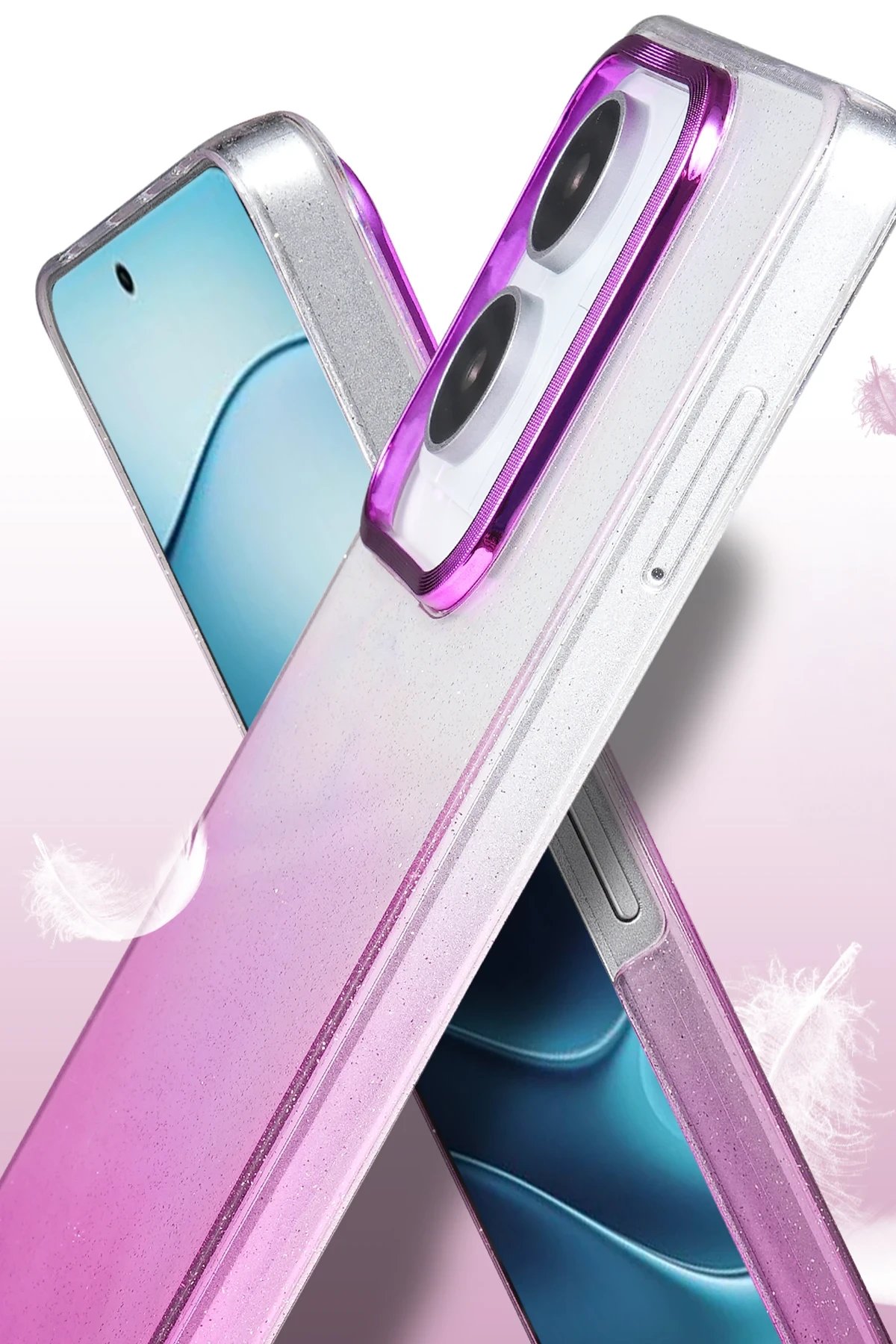 Xiaomi Redmi Note 14 4G Glossy Kapak - Pembe-(5796) - Görsel 3