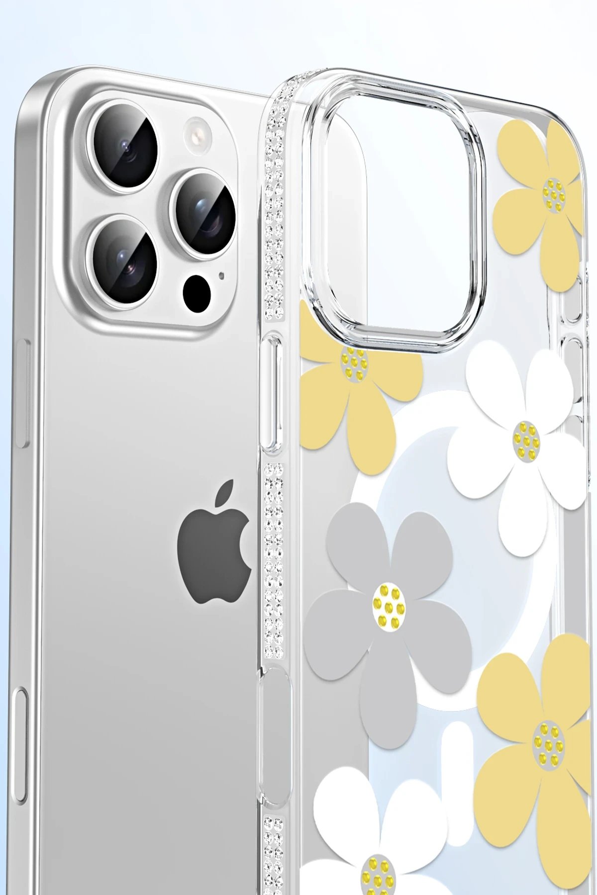 Apple iPhone 14 Pro Max Floral Magsafe Kapak - Pembe-(5796) - Görsel 5