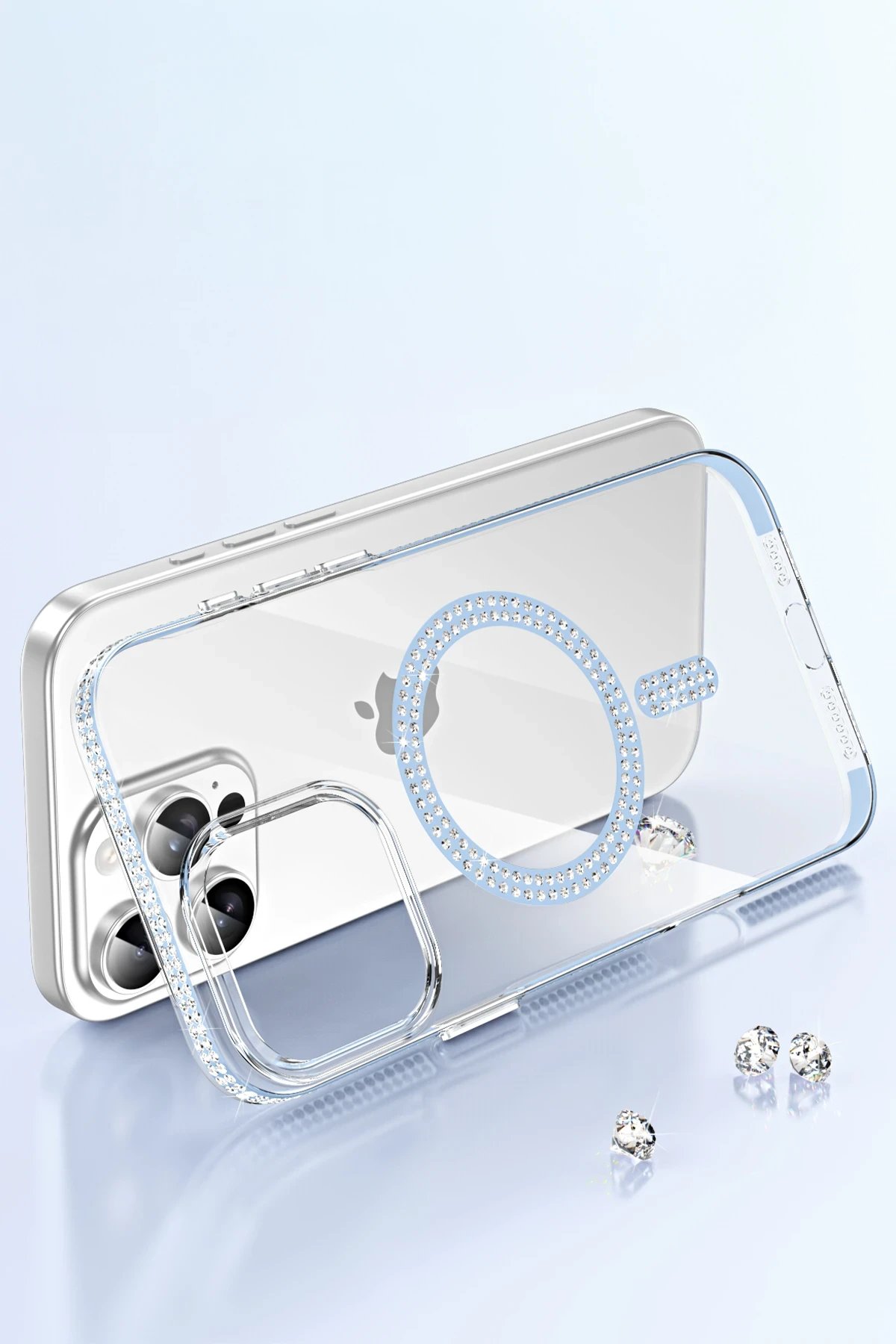 Apple iPhone 14 Pro Max Move Taşlı Magsafe Kapak - Lila-(5796) - Görsel 3