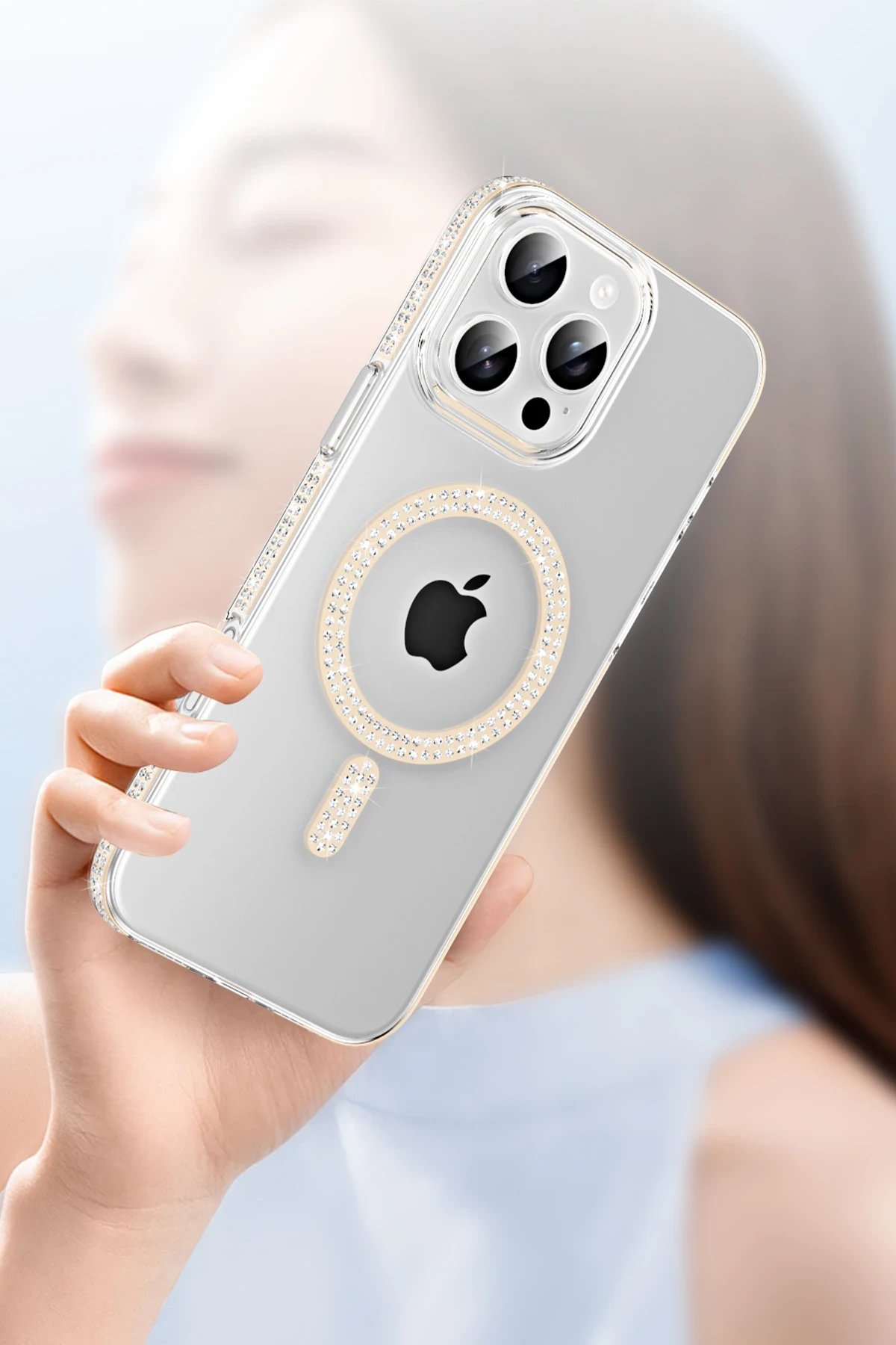 Apple iPhone 16 Pro Max Move Taşlı Magsafe Kapak - Lila-(5796) - Görsel 4