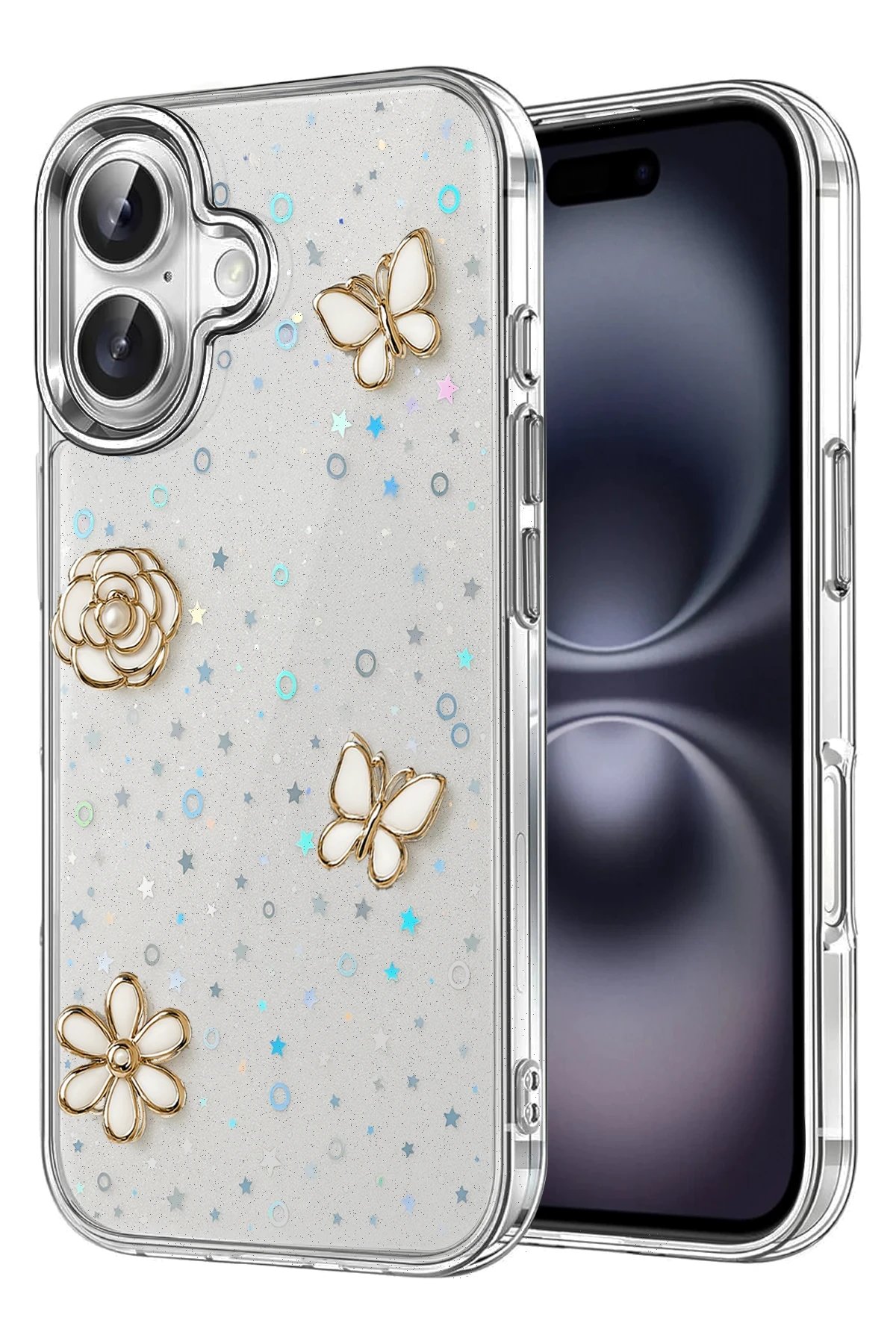 Apple iPhone 16 Fiyonk Desenli Kapak - Desen 2-(5796)