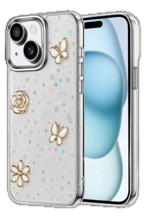 Apple iPhone 15 Fiyonk Desenli Kapak - Desen 2-(5796)