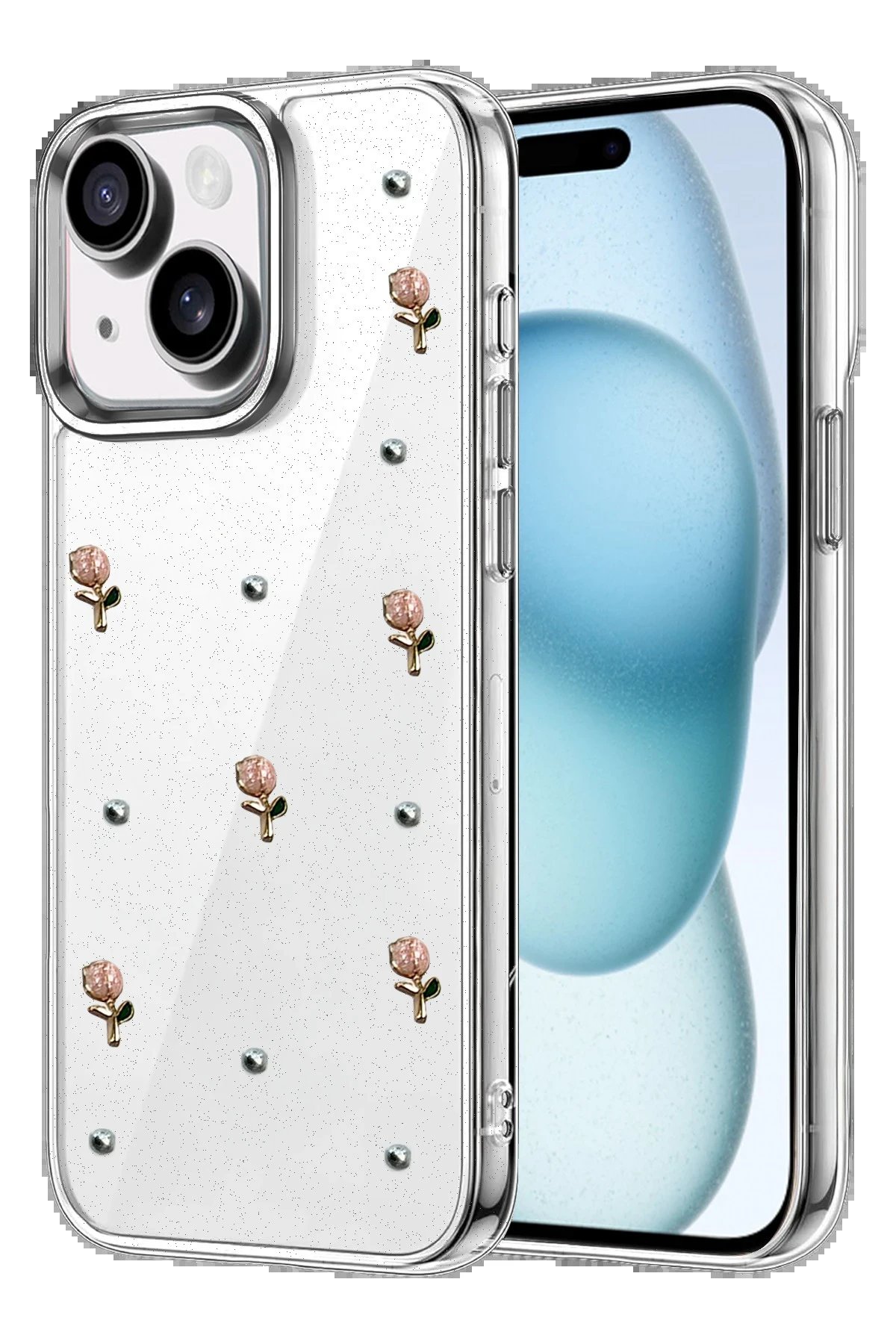 Apple iPhone 15 Plus Fiyonk Desenli Kapak - Desen 5-(5796) - Görsel 3