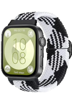 Huawei Fit 4 Star Kordon - Siyah-Beyaz-(5796)