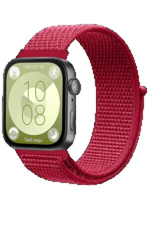Huawei Fit 4 Hasırlı Cırtcırtlı Kordon - Kırmızı-(5796)