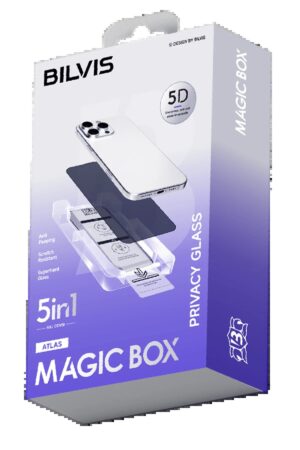 Apple iPhone 17 Bilvis 5in1 5D Magic Hayalet Cam Ekran Koruyucu - Siyah-(5796)