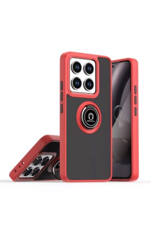 Xiaomi Mi 14T Montreal Yüzüklü Silikon Kapak - Kırmızı-(5796)