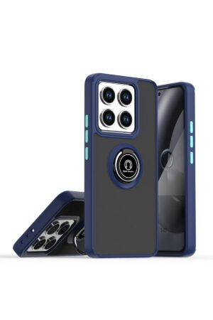 Xiaomi Mi 14T Montreal Yüzüklü Silikon Kapak - Lacivert-(5796)