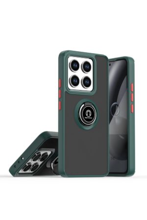 Xiaomi Mi 14T Montreal Yüzüklü Silikon Kapak - Yeşil-(5796)