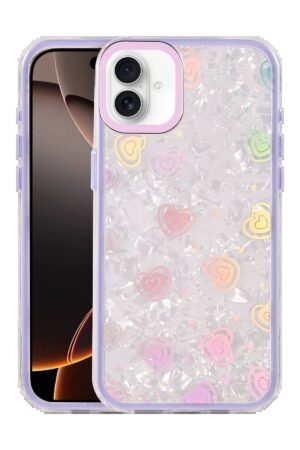 Apple iPhone 16 Lumi Desenli Kapak - Mor-(5796)