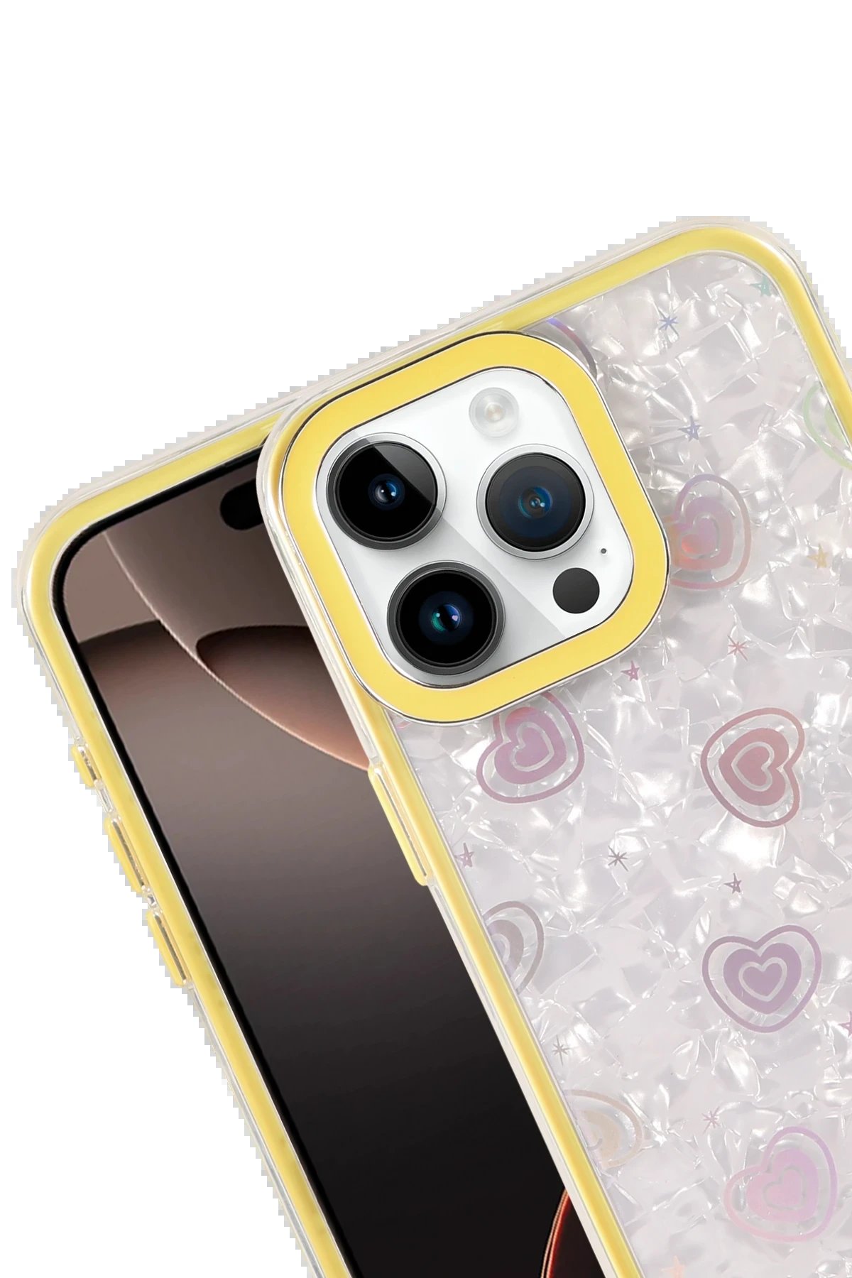 Apple iPhone 16 Lumi Desenli Kapak - Sarı-(5796) - Görsel 2