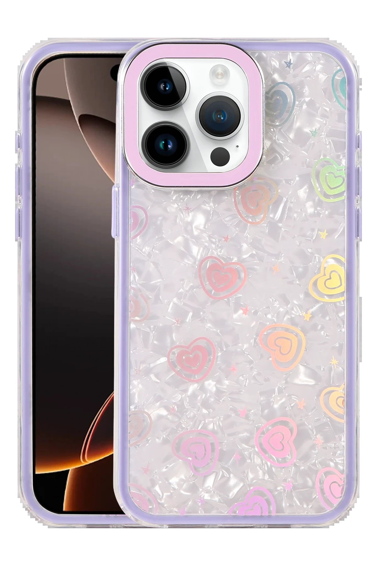 Apple iPhone 16 Pro Lumi Desenli Kapak - Mor-(5796)