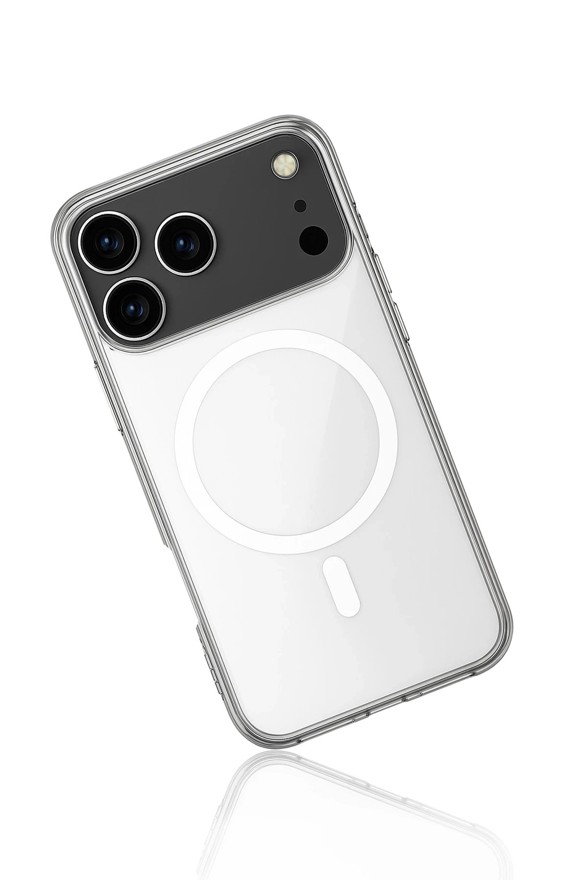 iPhone 17 Pro Kılıf Magneticsafe Şeffaf Silikon - Şeffaf-(5796) - Görsel 3