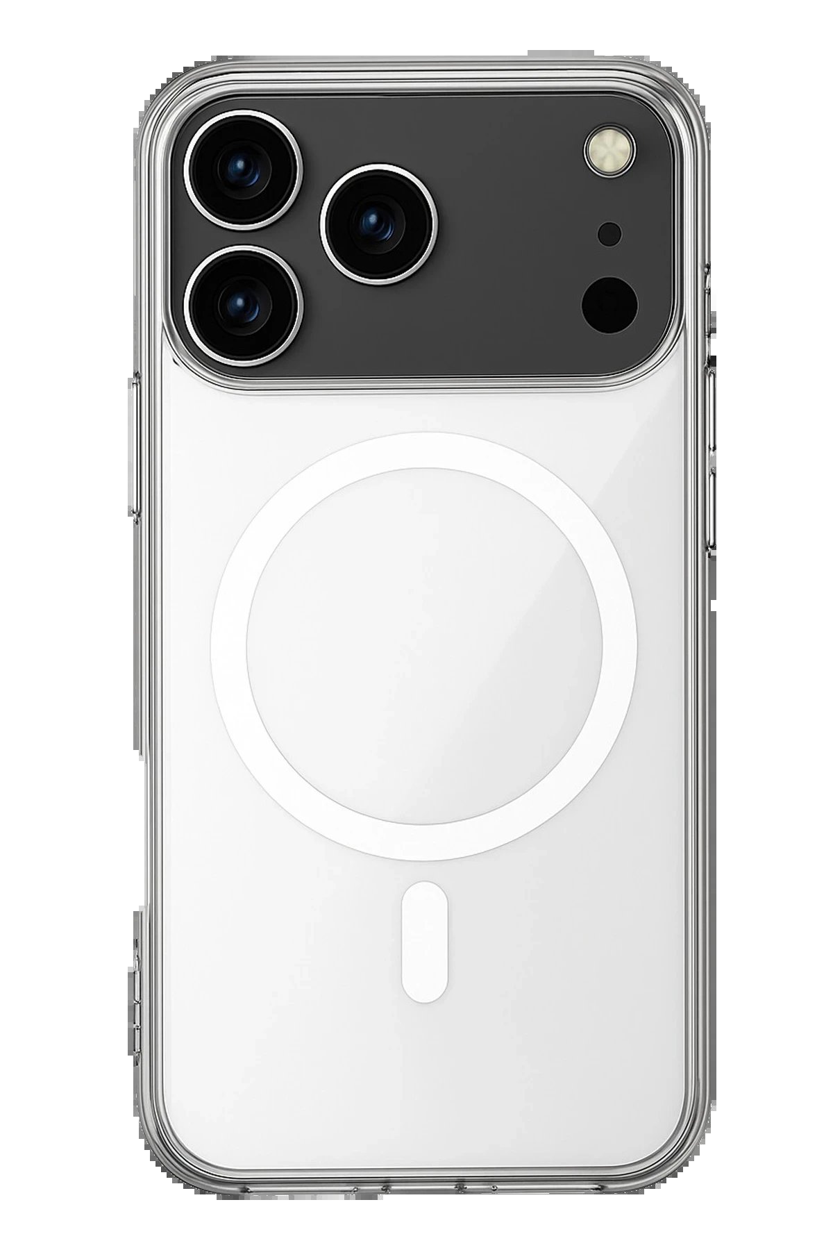 iPhone 17 Pro Max Kılıf Magneticsafe Şeffaf Silikon - Şeffaf-(5796)