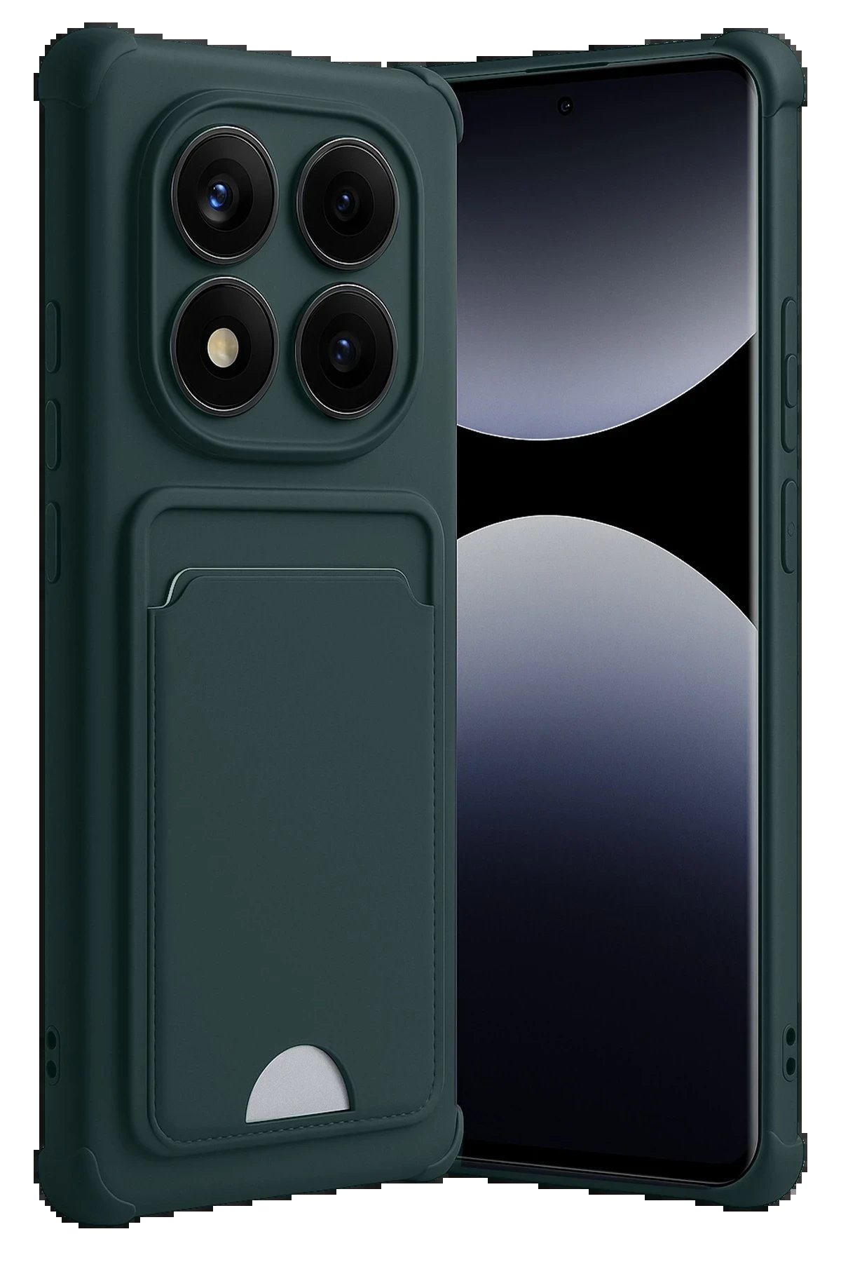 Xiaomi Redmi Note 14 Pro 5G Kelvin Kartvizitli Silikon - Koyu Yeşil-(5796) - Görsel 2