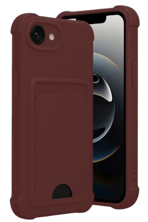 Apple iPhone 16E Kelvin Kartvizitli Silikon - Bordo-(5796)