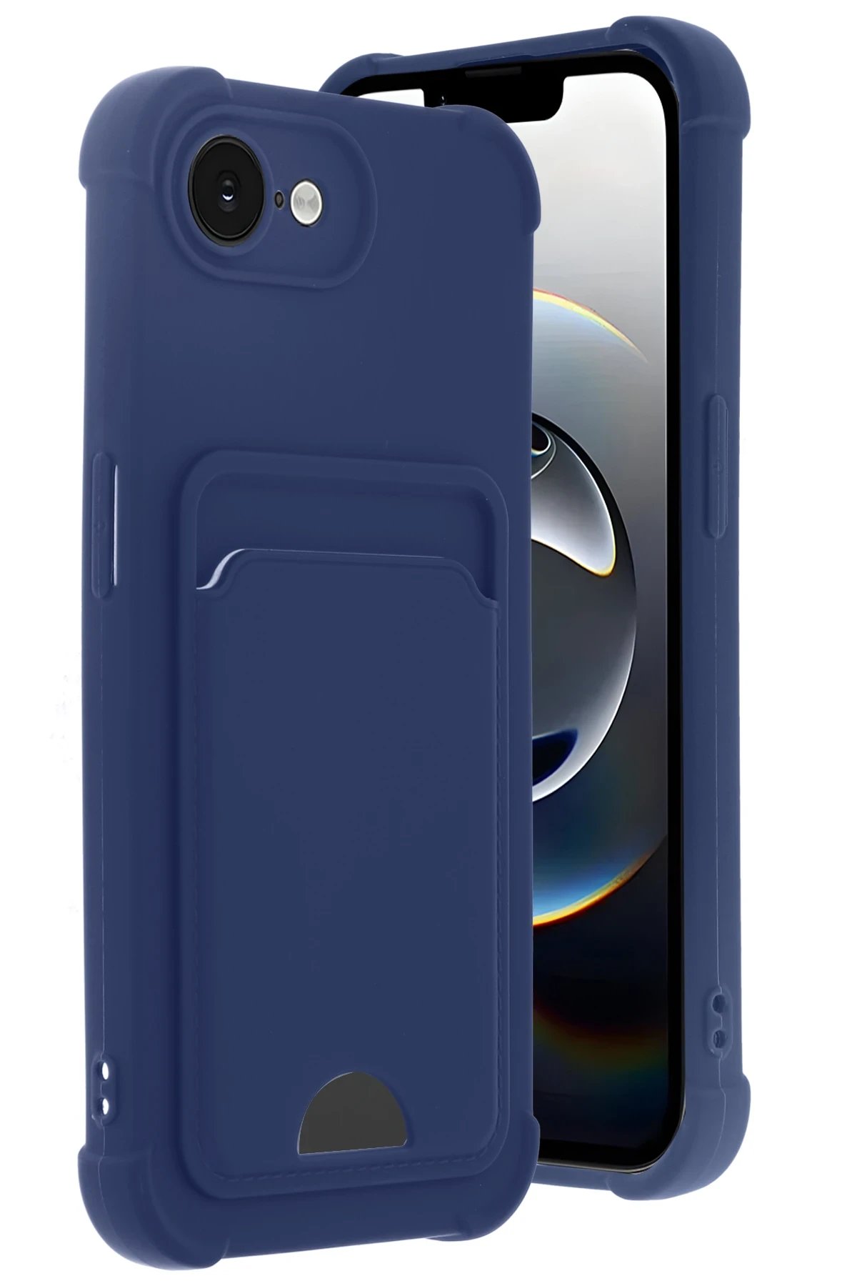 Apple iPhone 16E Kelvin Kartvizitli Silikon - Lacivert-(5796) - Görsel 2