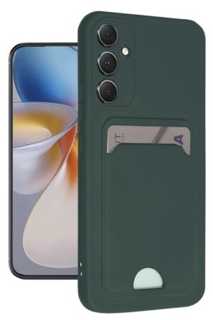 Samsung Galaxy S24 Plus Kelvin Kartvizitli Silikon - Koyu Yeşil-(5796)