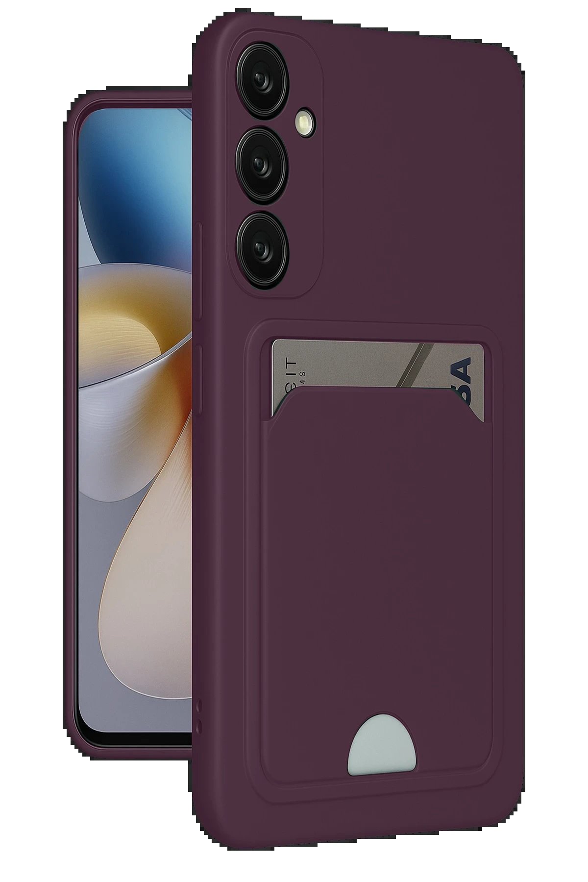 Samsung Galaxy A36 Kılıf Kelvin Kartvizitli Silikon - Derin Mor-(5796) - Görsel 2