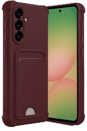 Samsung Galaxy A56 Kılıf Kelvin Kartvizitli Silikon - Bordo-(5796)