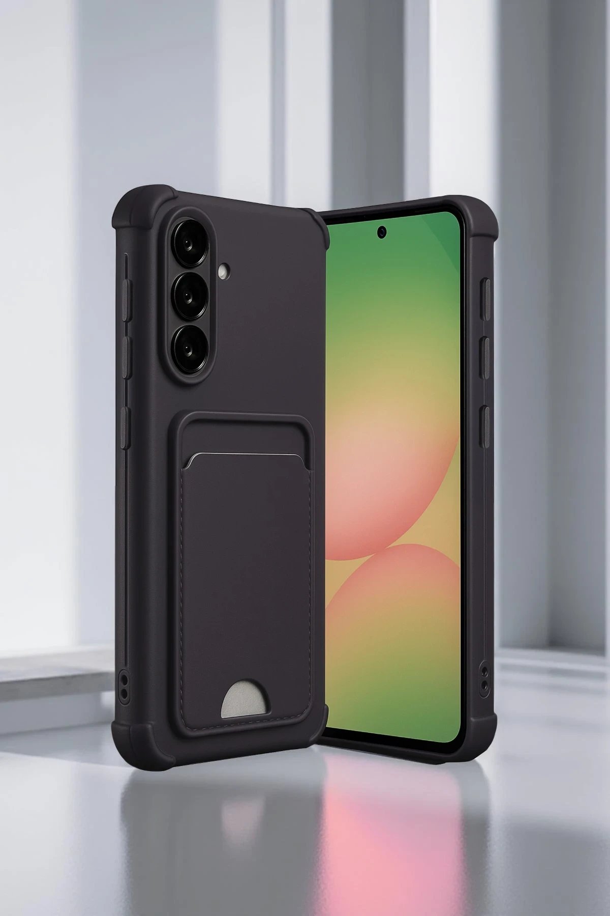 Samsung Galaxy A56 Kılıf Kelvin Kartvizitli Silikon - Bordo-(5796) - Görsel 2