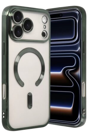 Apple iPhone 17 Pro Kross Magneticsafe Kapak - Koyu Yeşil-(5796)