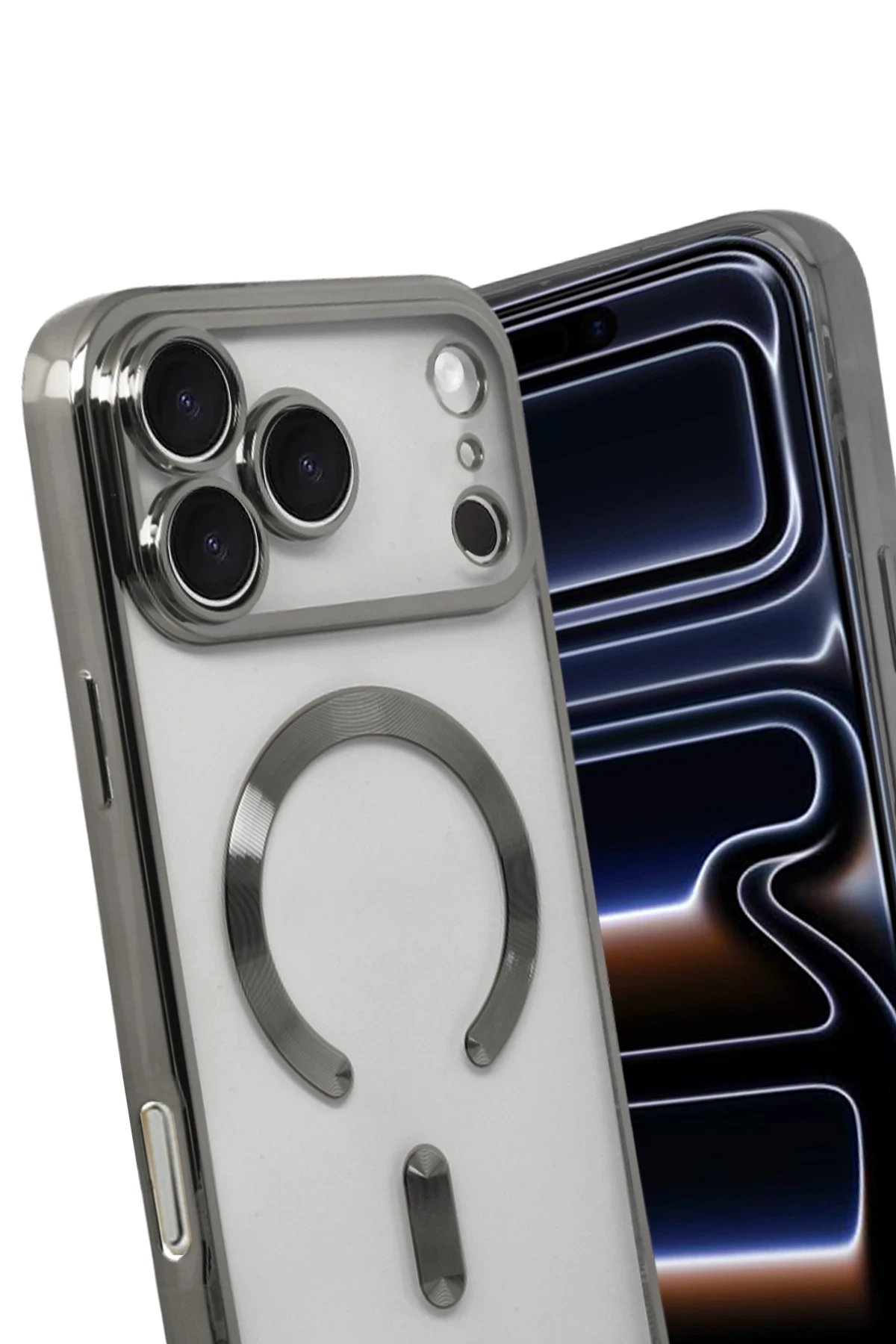 Apple iPhone 17 Pro Kross Magneticsafe Kapak - Titan Gri-(5796) - Görsel 3