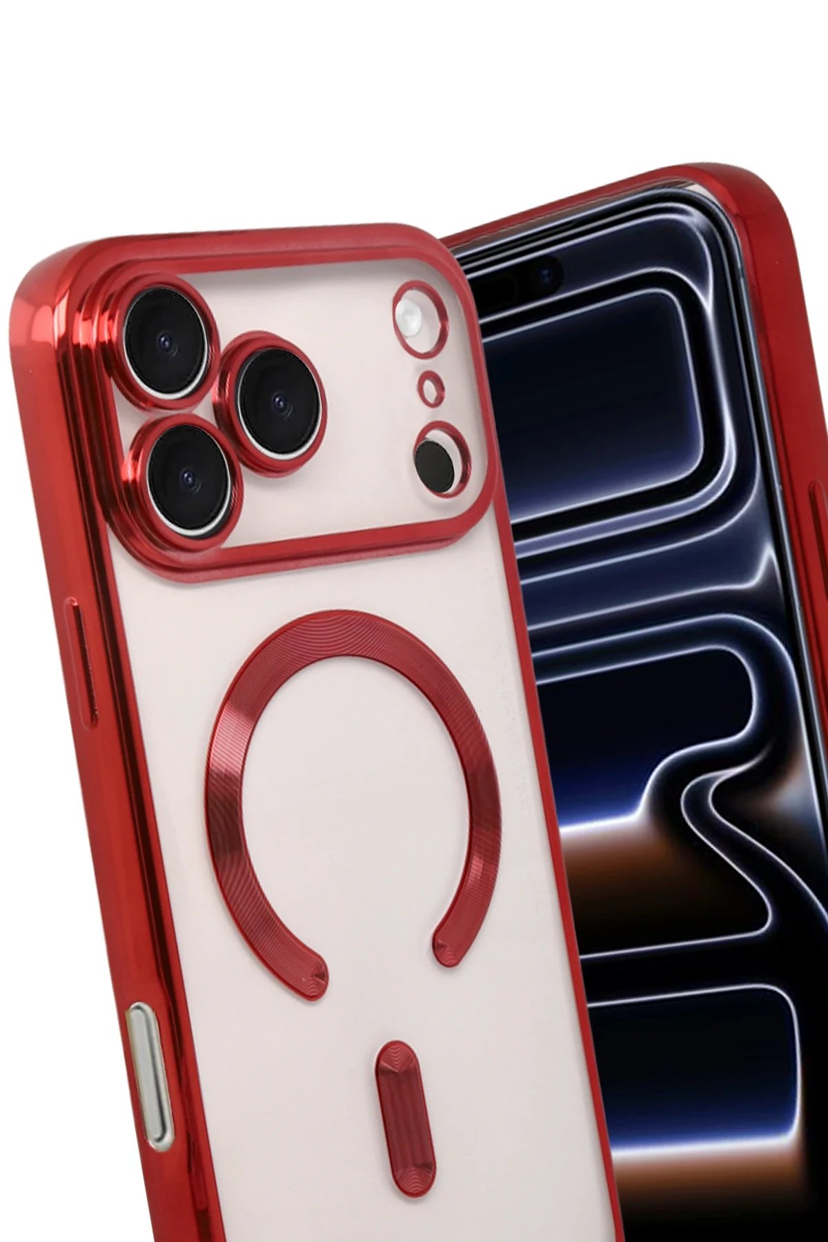 Apple iPhone 17 Pro Max Kross Magneticsafe Kapak - Kırmızı-(5796) - Görsel 3