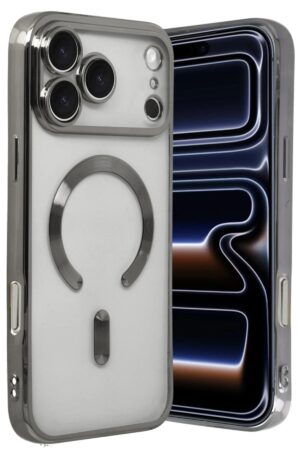 Apple iPhone 17 Pro Max Kross Magneticsafe Kapak - Titan Gri-(5796)